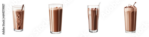 Chocolate Milk clipart collection, vector, icons isolated on transparent background