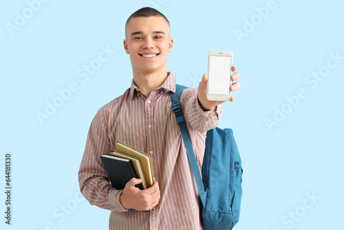 Male student with backpack,...