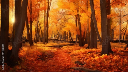 Illustration of the Enchanting Autumn Forest Serenity