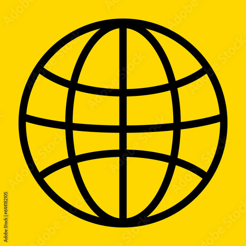 simple vector illustration planet on yellow