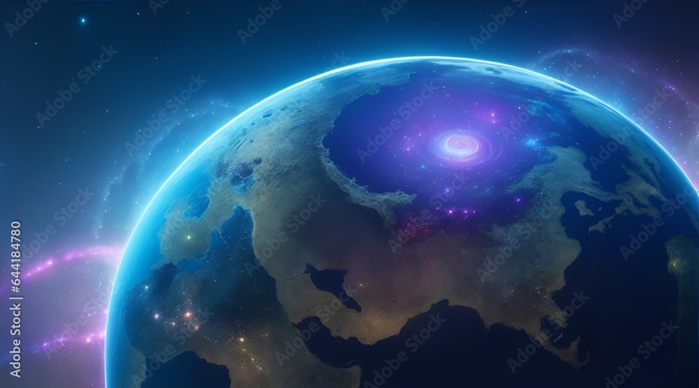 planet earth with an energetic vortex portal