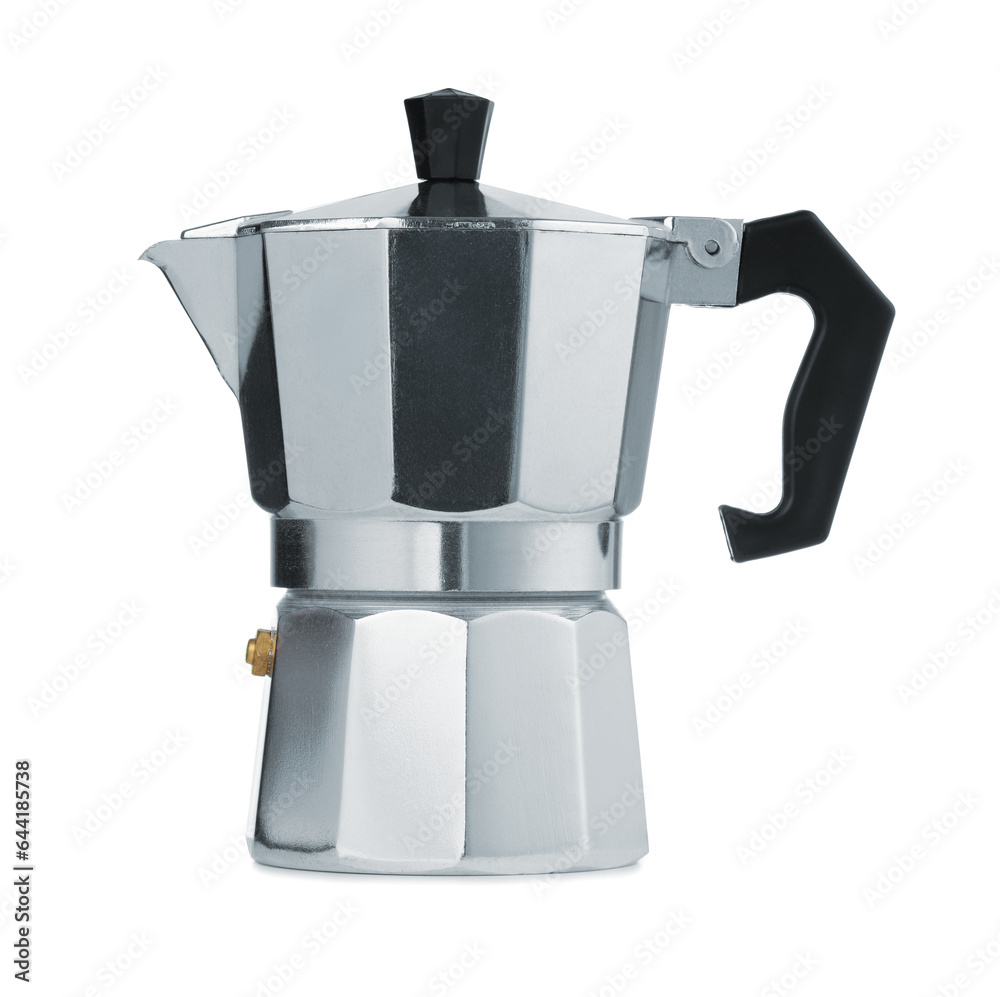 Side view of stovetop coffee maker Side view of stovetop coffee maker