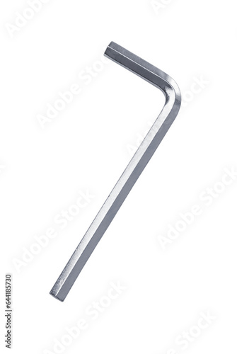 Side view of steel hex key