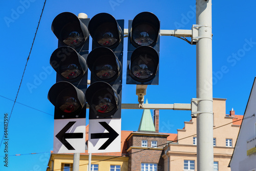View of traffic lights in c...