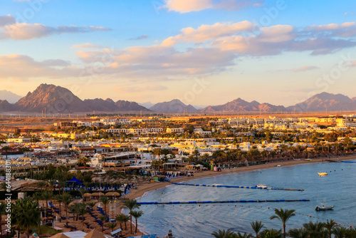 View of Naama Bay in Sharm El Sheikh, Egypt. View from above photo