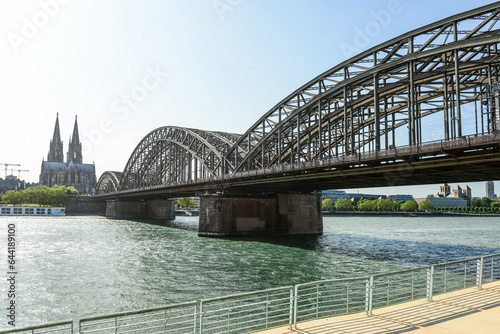 View of Hohenzollern Bridge and Cologne Cathedral in Germany © Pixel-Shot