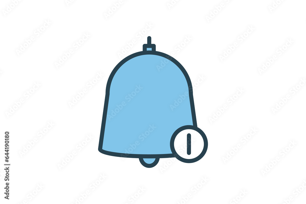 Notification Bell Icon. Icon related to Communication. Suitable for web site design, app, user interfaces. Flat line icon style. Simple vector design editable Notification Bell Icon. Icon related to Communication. Suitable for web site design, app, user interfaces. Flat line icon style. Simple vector design editable