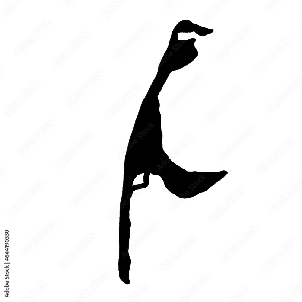 Sylt shape - black pencil hand drawn illustration (transparent PNG)