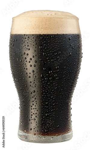 Cuadro en lienzo taça de vidro com cerveja escura isolado em fundo transparente - copo com chope
