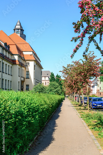 View of city street with pa...