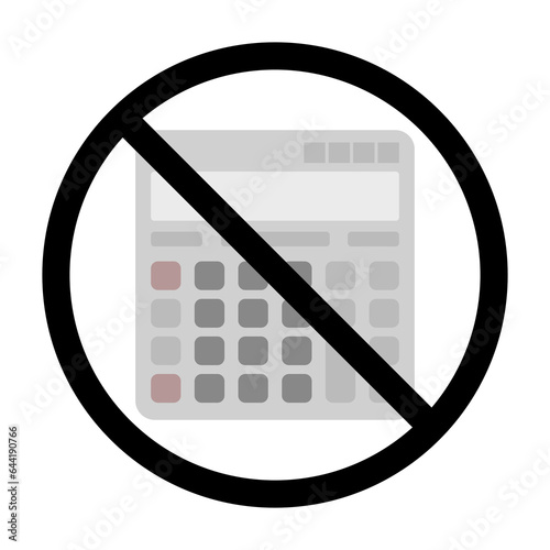 simple vector illustration gray small calculator forbidden