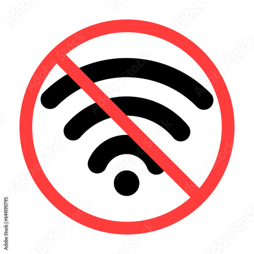 simple vector illustration sign of wi-fi forbidden