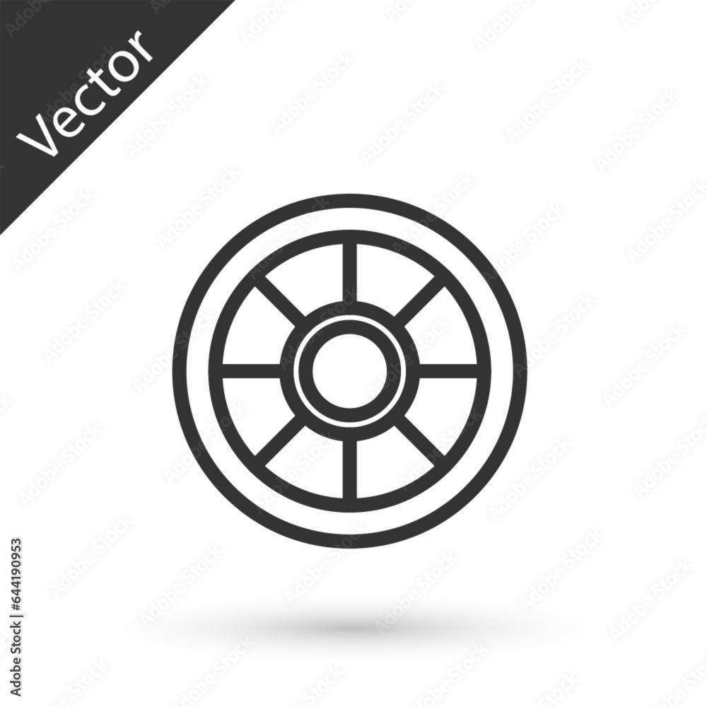 Grey line Safe icon isolated on white background. The door safe a bank vault with a combination lock. Reliable Data Protection. Vector Grey line Safe icon isolated on white background. The door safe a bank vault with a combination lock. Reliable Data Protection. Vector