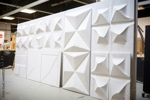 PVC panels in white, used for showcasing designs. Generative AI