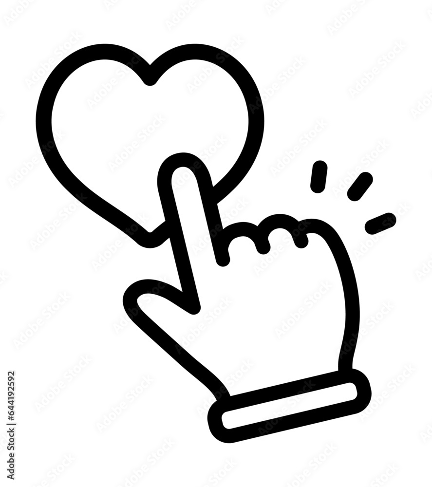 Obraz premium ハートと指差しポインター
