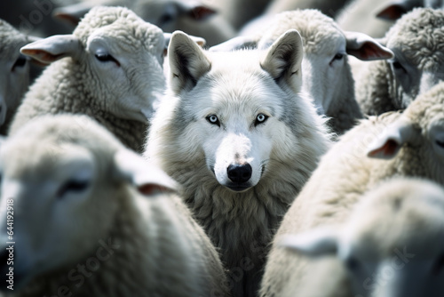 A wolf among sheep, a wolf with evil intentions disguised as a sheep