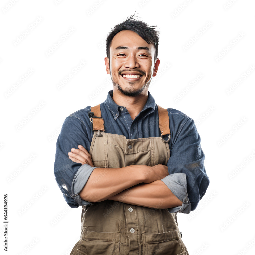 Professional worker portrait illustration with transparent background, PNG, by Generative AI Professional worker portrait illustration with transparent background, PNG, by Generative AI
