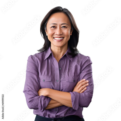Professional worker portrait illustration with transparent background, PNG, by Generative AI