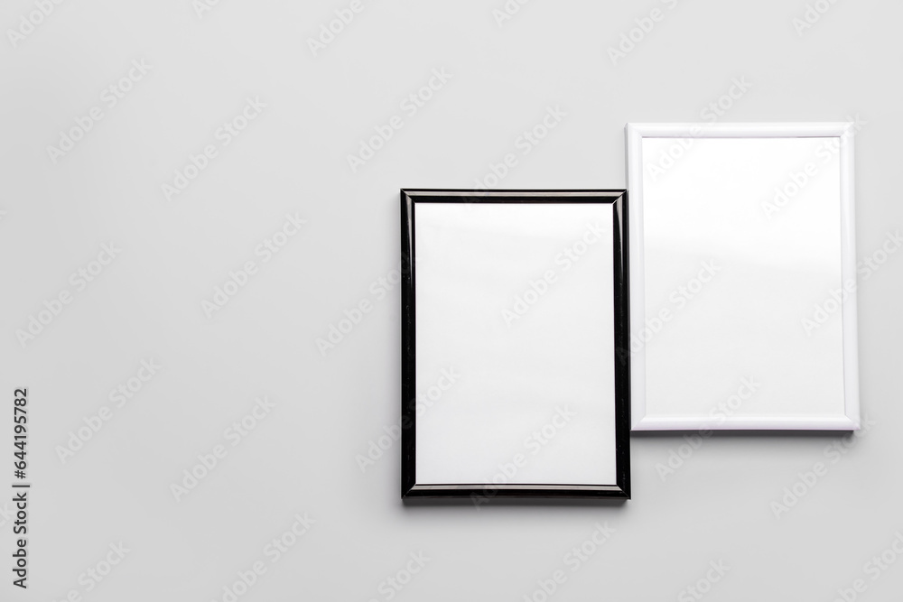 Blank picture frames on light background Blank picture frames on light background