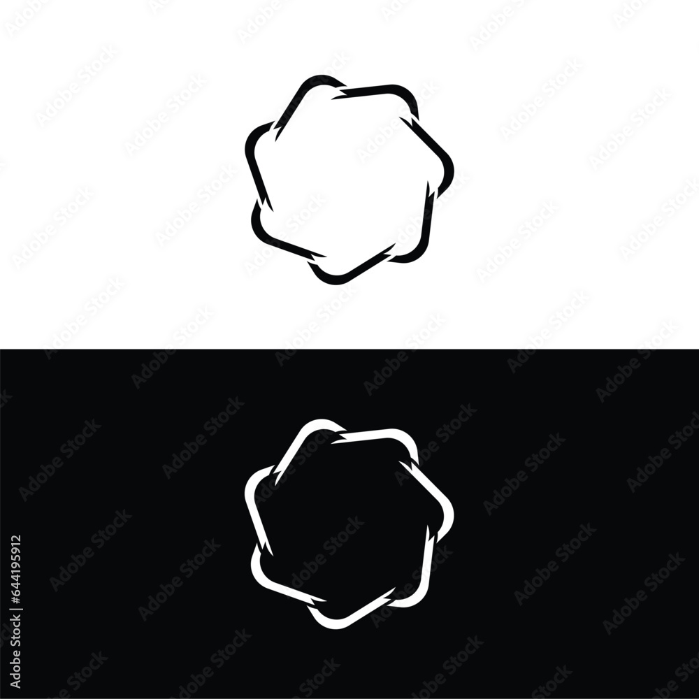 Black and white circle vector logo template design Black and white circle vector logo template design