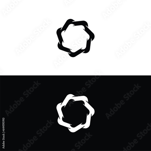 Black and white circle vector logo template design