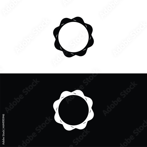 Black and white circle vector logo template design