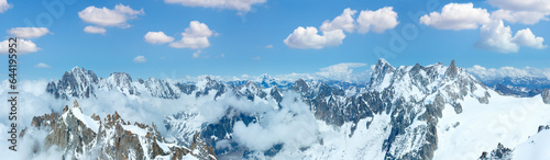 Mont Blanc mountain massif panorama (view from Aiguille du Midi Mount, France ) © wildman