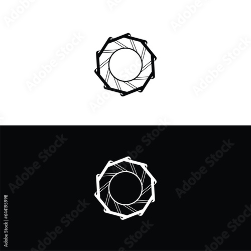 Black and white circle vector logo template design