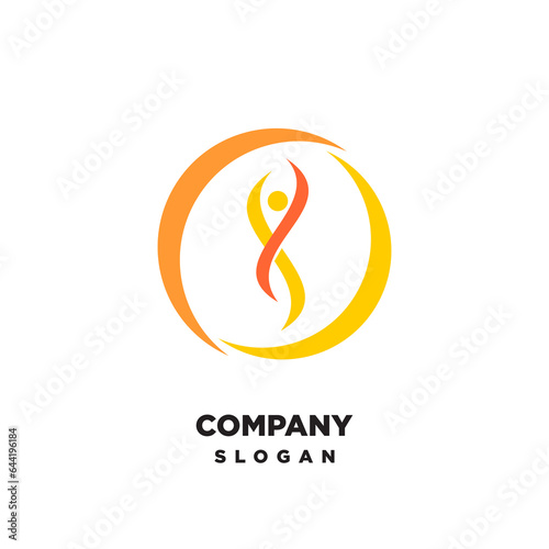 PEOPLE ABSTRACT ICON LOGO VECTOR TEMPLATE