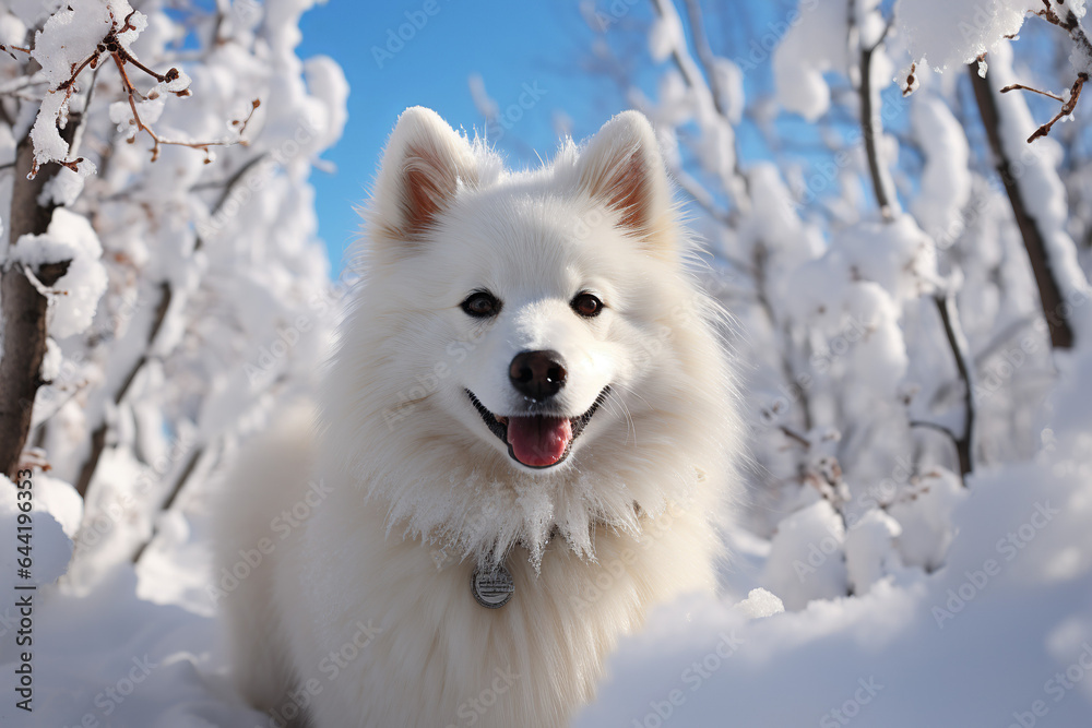 Fototapeta premium American Eskimo generative Ai, 