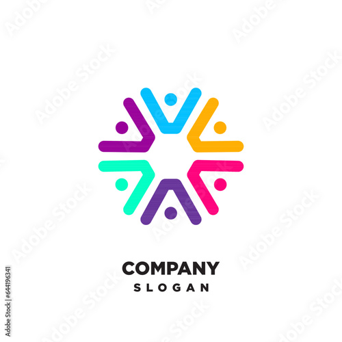 PEOPLE FAMILY ICON LOGO VECTOR TEMPLATE