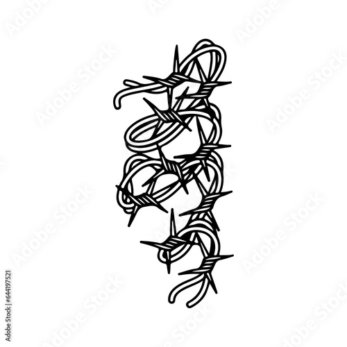 vector illustration of barbed wire