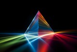 Light beam split into colors by refracting prism. Generative AI