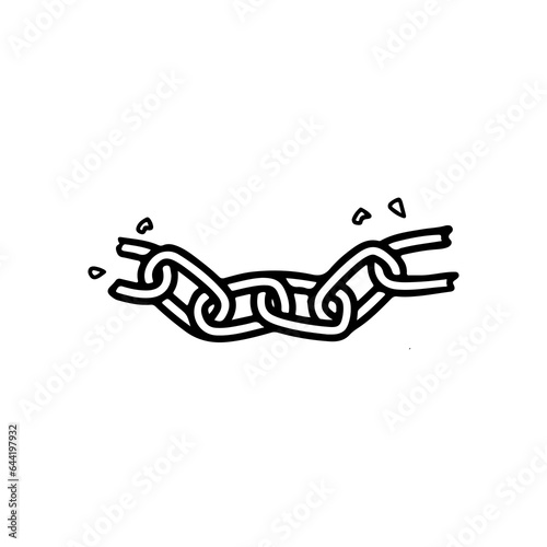 vector illustration of broken chain concept