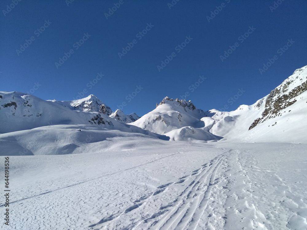 winter landscape of the famous Swiss resort. winter landscape of the famous Swiss resort.