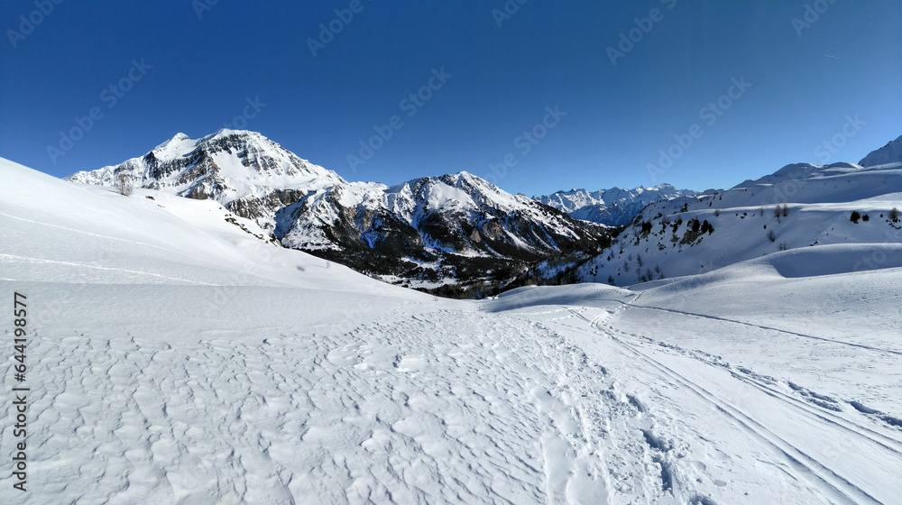 winter landscape of the famous Swiss resort.