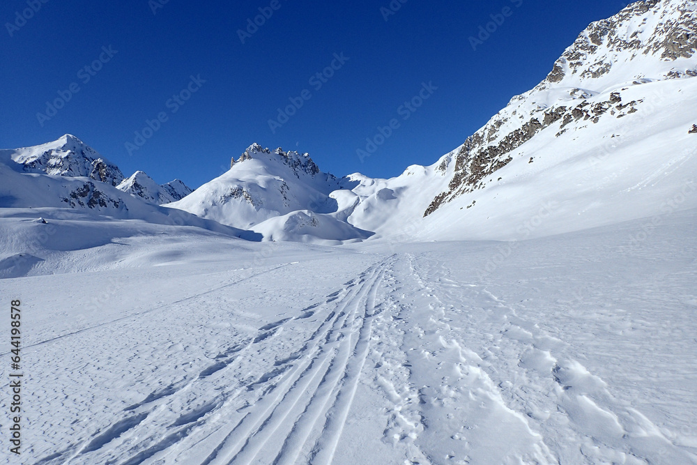 winter landscape of the famous Swiss resort.