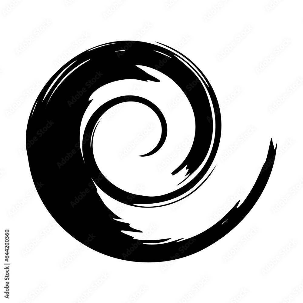 Whimsical spiral symbol hand painted with ink watercolor brush. Png clipart isolated on transparent background Whimsical spiral symbol hand painted with ink watercolor brush. Png clipart isolated on transparent background