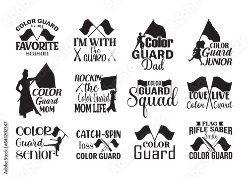 color guard vector bundle, color guard clipart, color clipart, guard clipart, color guard silhouette.