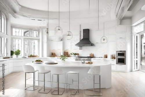 modern kitchen interior with kitchen