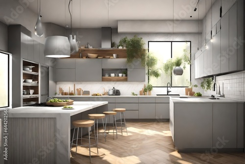 modern kitchen interior with kitchen