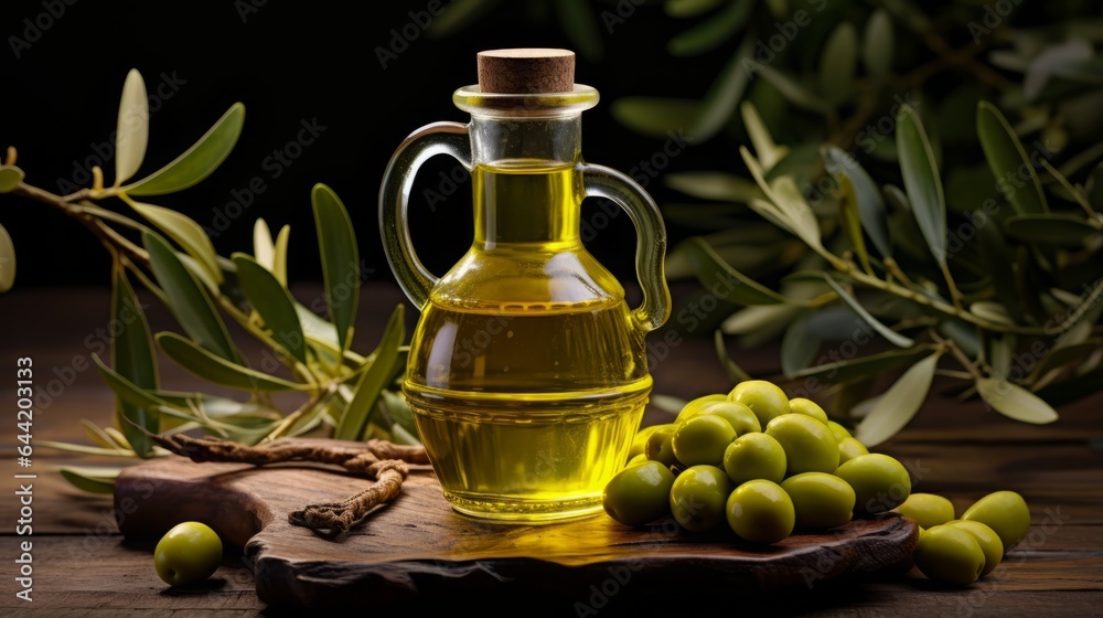 olive oil on the table. olive oil on the table.