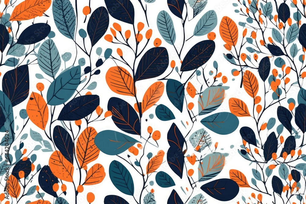 Leaf and tree pattern on a white background. Leaf and tree pattern on a white background.