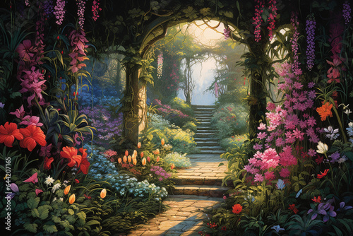 A beautiful garden of flowers.