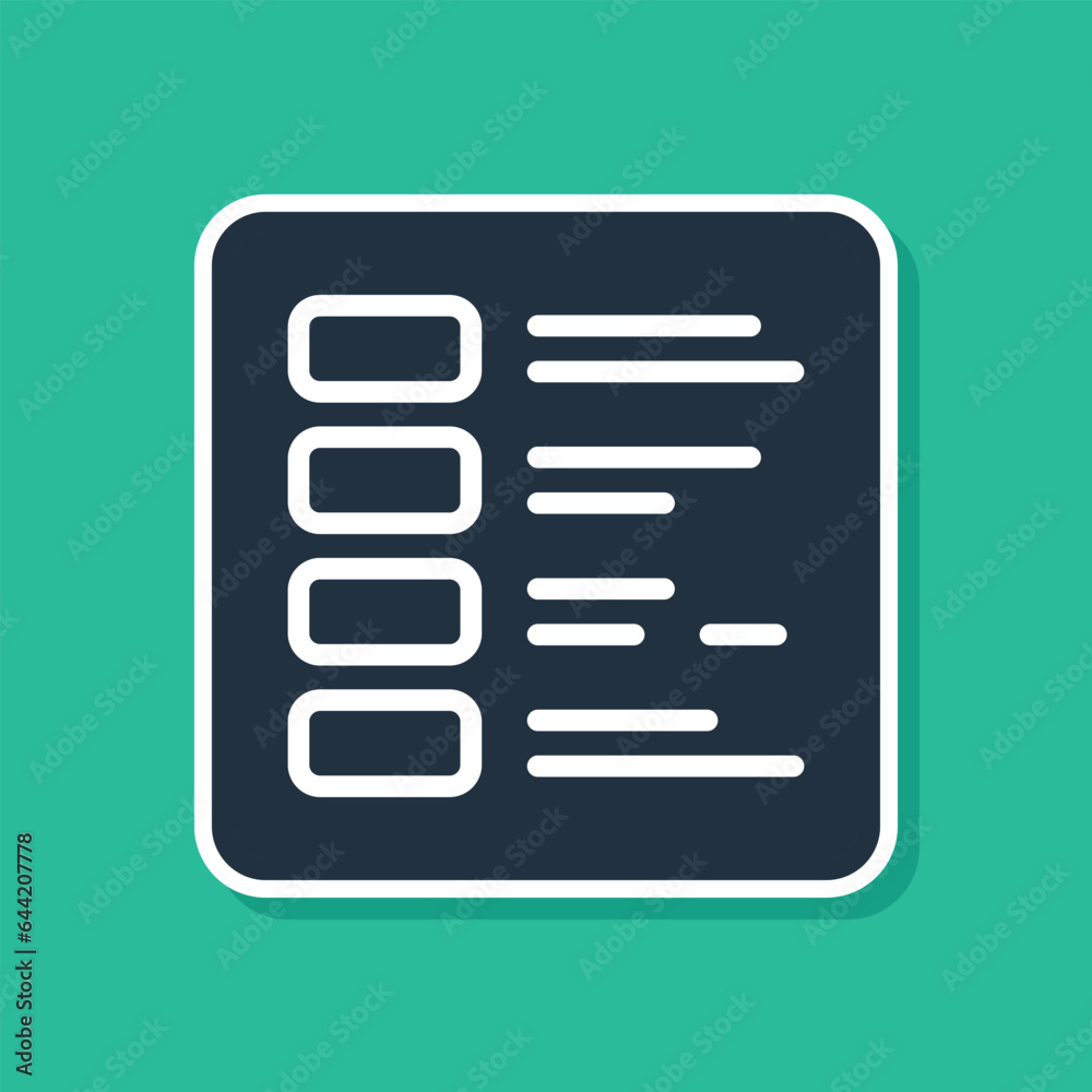 Fototapeta premium Blue Business finance report icon isolated on green background. Audit and analysis, document, plan symbol. Vector