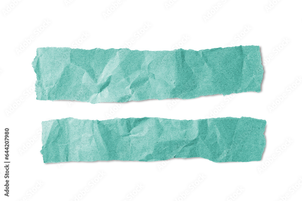 Turquoise crumpled paper pieces with torn edge isolated on white, transparent background, PNG. Recycled craft paper wrinkled, creased texture, ripped border. Template, mockup with copy space for text Turquoise crumpled paper pieces with torn edge isolated on white, transparent background, PNG. Recycled craft paper wrinkled, creased texture, ripped border. Template, mockup with copy space for text
