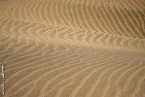 Textures in Maspalomas. The dunes are alive and move. In reality, the air carries the sand from one place to another and gives them different shapes. Gran Canaria, Spain © Manoli Pérez