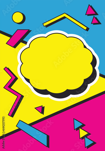 Abstract background in a 90s aesthetic. Vector illustration with empty space.