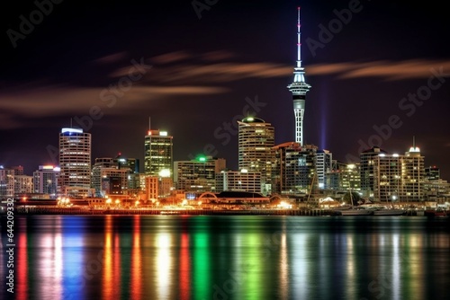 Stunning rendering of Auckland, New Zealand, a favored tourist spot. Generative AI