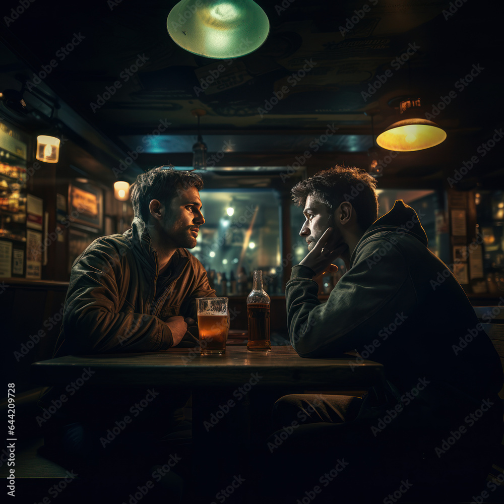 Two Guys Drinking in the Pub